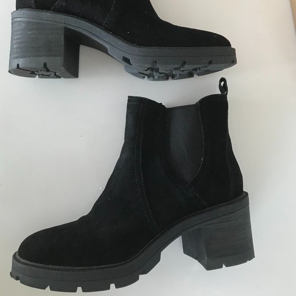 Lucky Brand Sodeti Black Suede Boots Size 9 - Picture 1 of 7